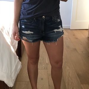 American Eagle distressed denim shorts
